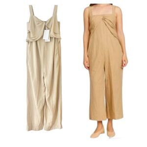 COS Twist Front Wide Leg Tan Jumpsuit Khaki Size 4  NWT